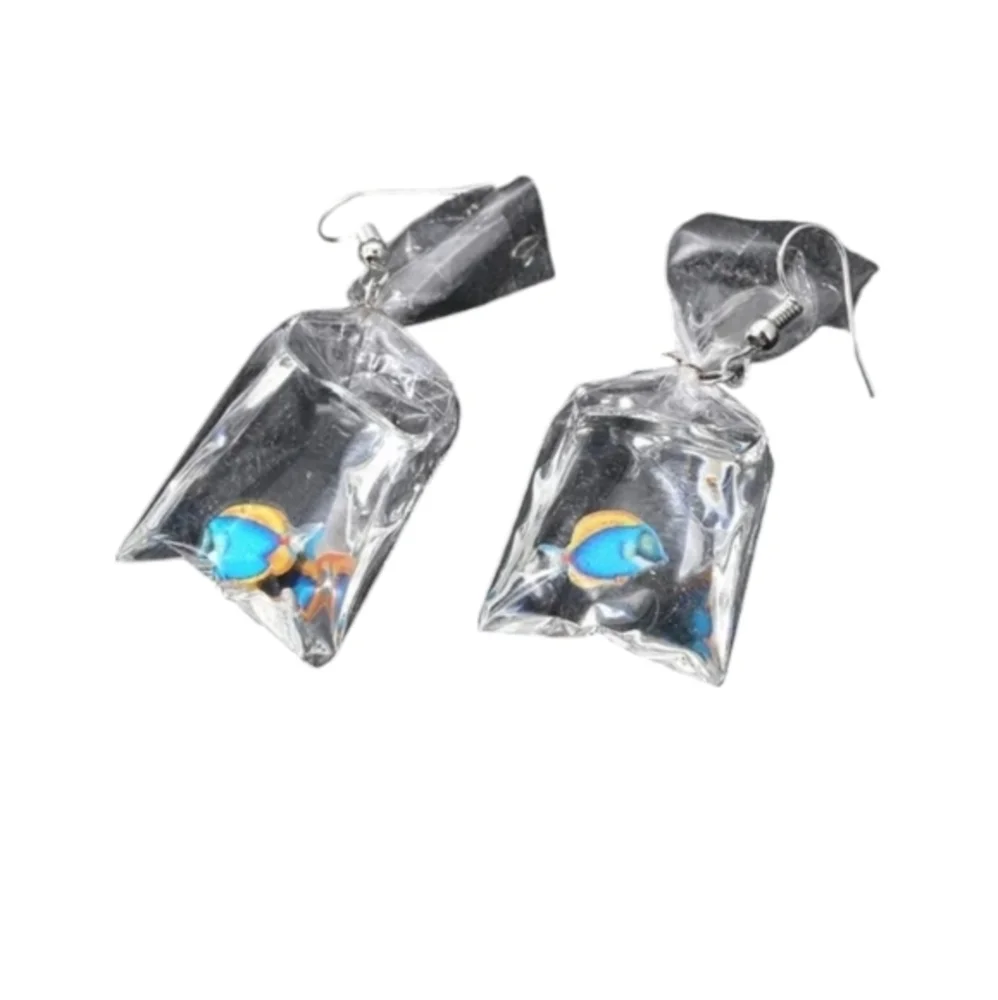Creative Gold Fish‎ Water Bag Drop Earrings